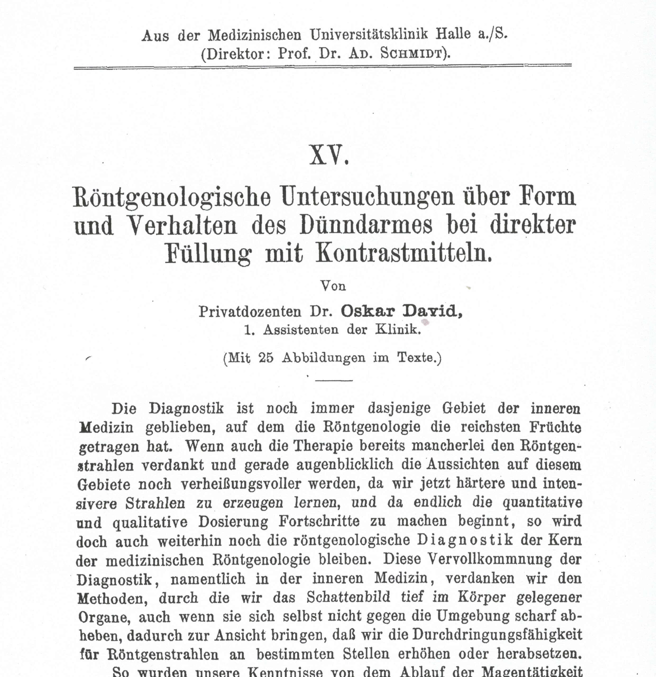 Mitteilungen aus den Grenzgebieten der Medizin und Chirurgie 1919