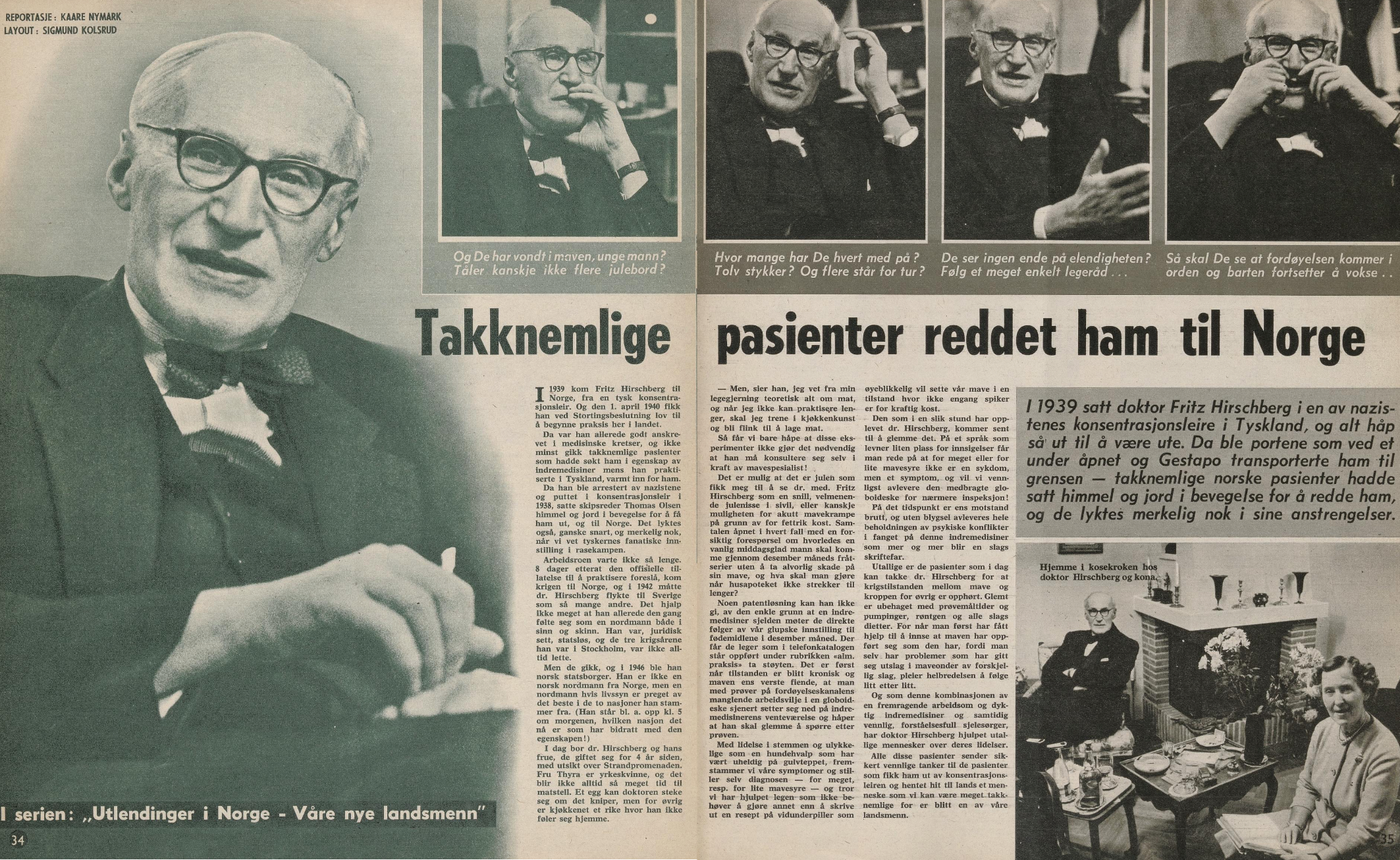 Fritz Hirschberg, 1950er Jahre in Norwegen © Norwegische Zeitung Billedjournalen Nr. 11 vom 21. Dezember 1959