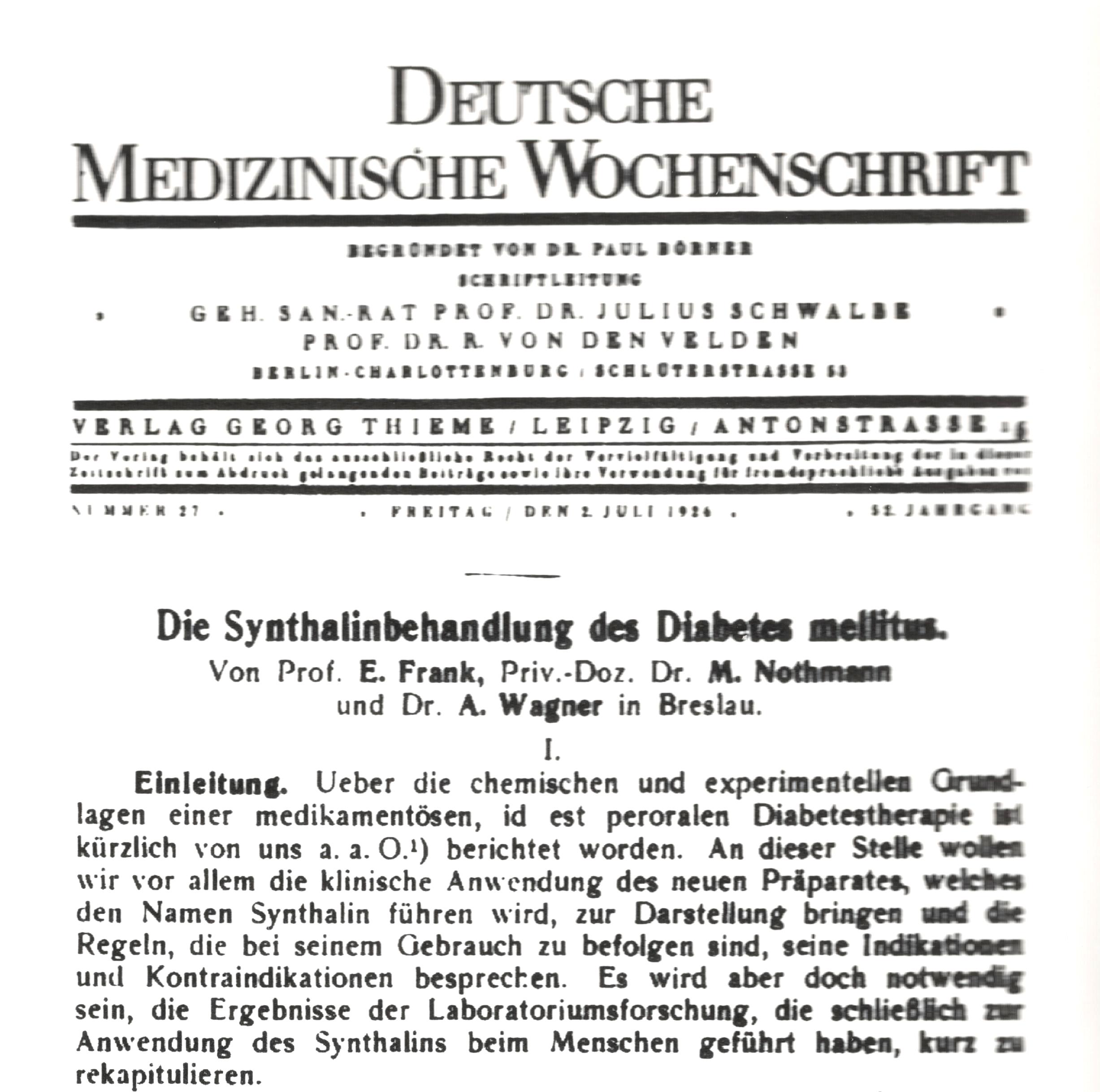 Deutsche Medizinische Wochenschrift 1926