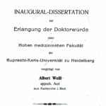 Dissertation, Heidelberg 1919