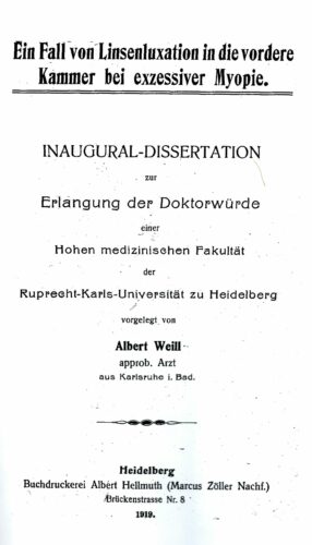 Dissertation, Heidelberg 1919