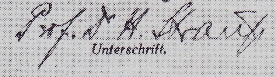 Strauß' Unterschrift auf einer Karte aus dem Ghetto Theresienstadt 29.08.1943, © Irene Hallmann-Strauß