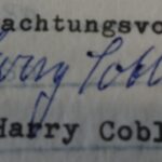 Dr. med. Harry Cobliners Unterschrift 1956