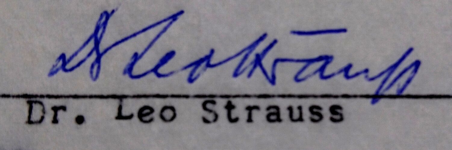 Unterschrift Dr. med. Leo Strauß 1962, Entschädigungsvorgang, <br> Landesarchiv NRW Entschädigungsakte