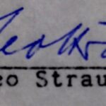 Unterschrift Dr. med. Leo Strauß 1962, Entschädigungsvorgang, Landesarchiv NRW Entschädigungsakte
