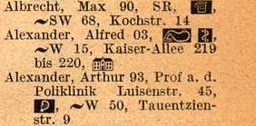 Eintrag im Reichmedizinalkalender 1929, Archiv H Je