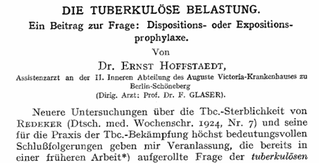Publikation Klinische Wochenschrift 1924