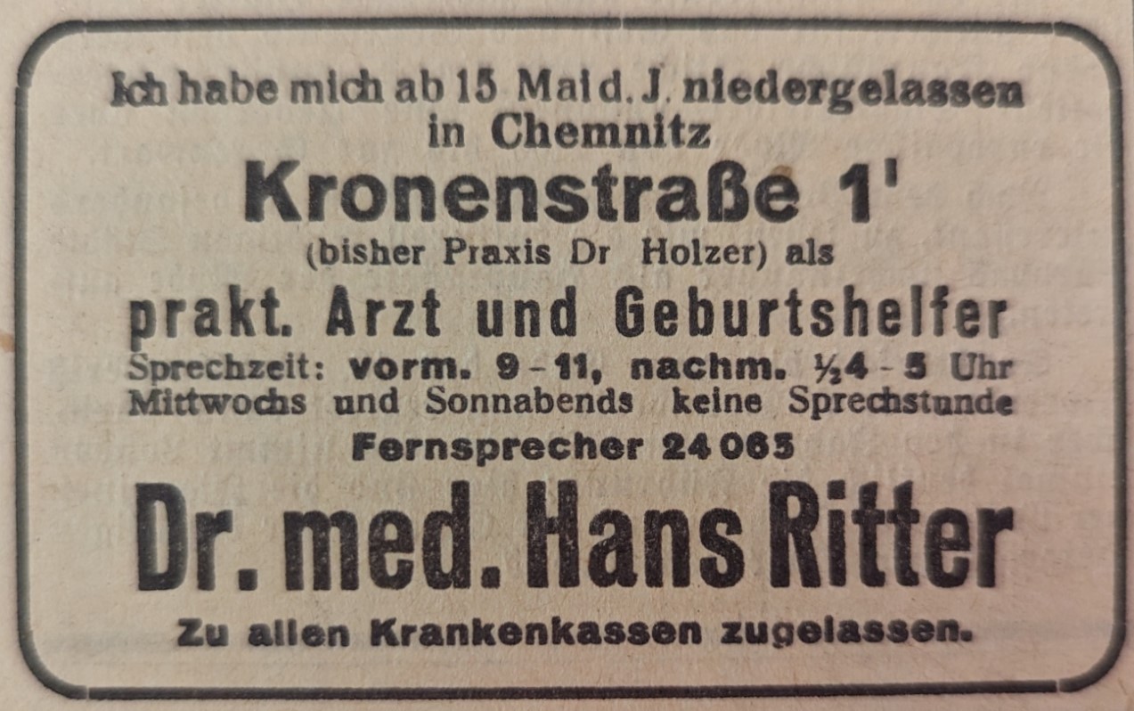 Praxisabgabe Chemnitzer Tagesblatt 15.5.1933