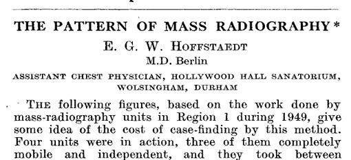 Publikation im Lancet 9. 12.1950