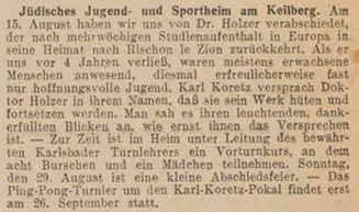 Besuch Holzer 1937 Im Sportheim Am Keilberg. Selbstwehr 20.8.1937