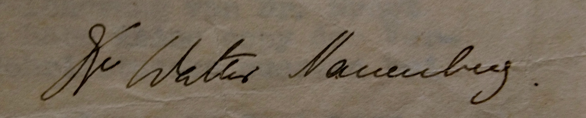 Walter Nauenberg.  Handwritten signature